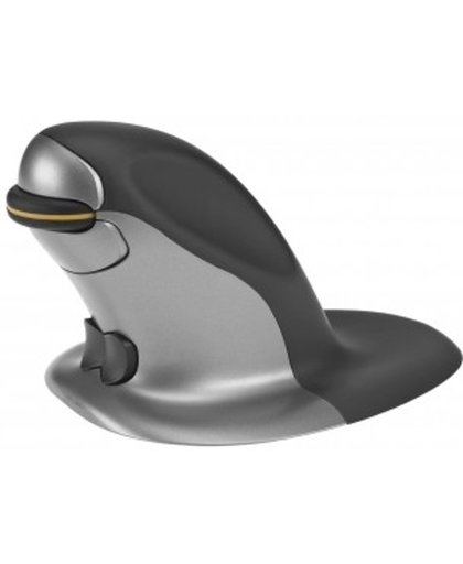 Posturite Penguin USB Laser 1200DPI Ambidextrous Zwart, Zilver muis