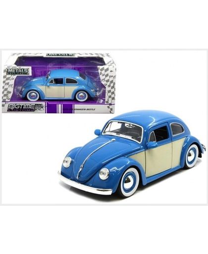Volkswagen Beetle 1959 Bug 2 Tone Blauw / Beige 1/24 Scale Jada Toys Die Cast