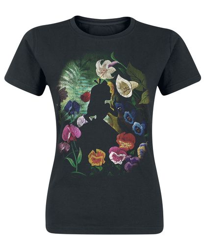 Alice in Wonderland Black Flower Girls shirt zwart