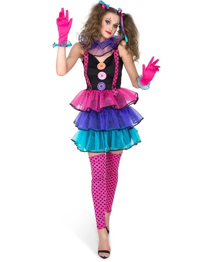 Carnaval clown kostuum voor vrouwen - Verkleedkleding - Maat M