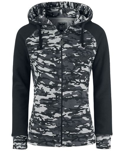 Black Premium by EMP Farther Along Girls vest met capuchon camouflage-zwart