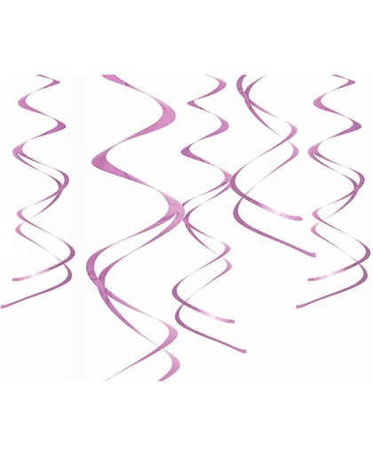 Party Swirls roze 60cm - 5 stuks