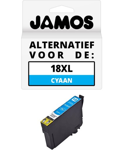 Jamos - Inktcartridge / Alternatief voor de Epson 18XL Cyaan (T1812)