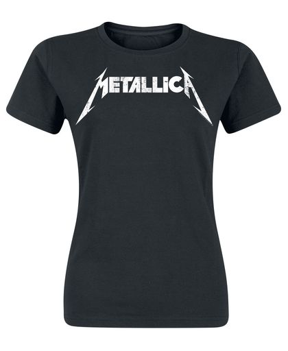 Metallica Textured Logo Girls shirt zwart