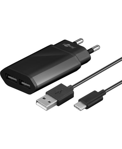 Goobay USB-C lader met losse kabel - 2,4A - 1 meter