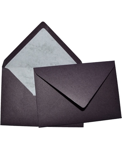C6 envelop C6 recycled kraft paars met marmer grijs binnenvoering (50 stuks)