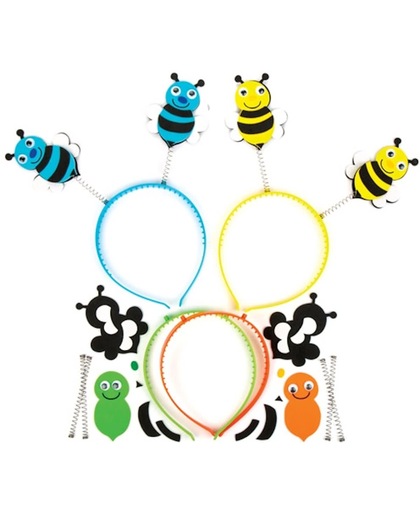 Nieuwe sets met haarbanden met bijen die kinderen kunnen maken, versieren en dragen – creatieve knutselset voor kinderen (verpakking van 4)