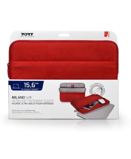 Port Designs Milano - Laptop Sleeve - 15.6 inch / Rood