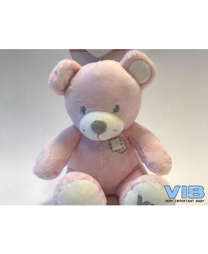 VIB zittende pluche beer 35 cm roze