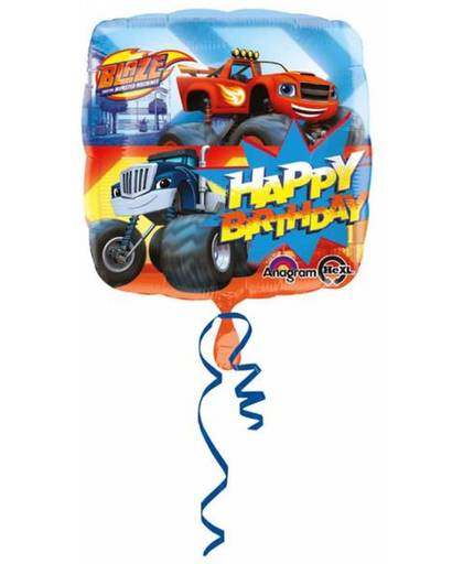 Blaze en de Monsterwielen Helium Ballon Happy Birthday 43cm leeg