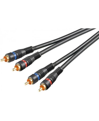 OKS Tulp stereo 2RCA kabel - verguld - 0,20 meter