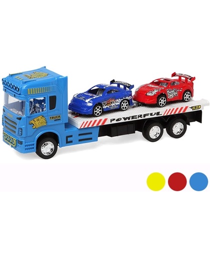Vrachtwagen met 2 Auto's Blauw