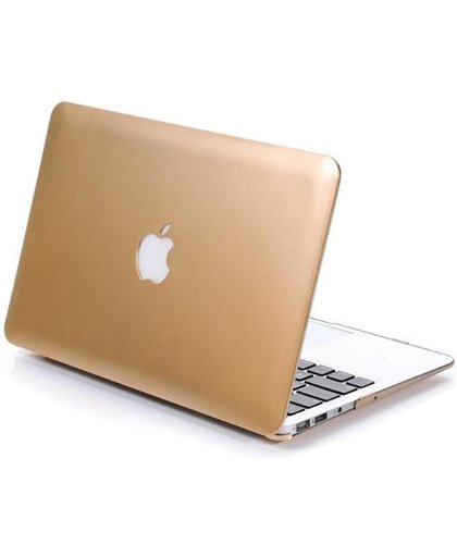Hardcover Case Voor Apple Macbook Air 13 Inch 2017 - Rubber Crystal Hardshell Hard Case Cover Hoes - Laptop Sleeve - Goud Kleurig