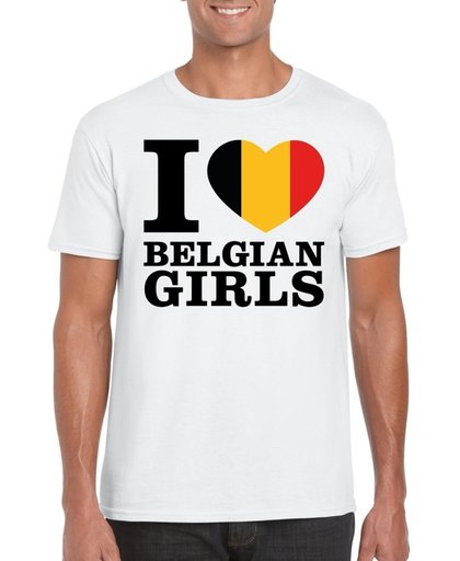 I love Belgian girls t-shirt wit heren - Belgie shirt S