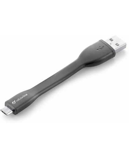 Cellularline 37875 0.1m USB A Micro-USB B Mannelijk Mannelijk Zwart USB-kabel