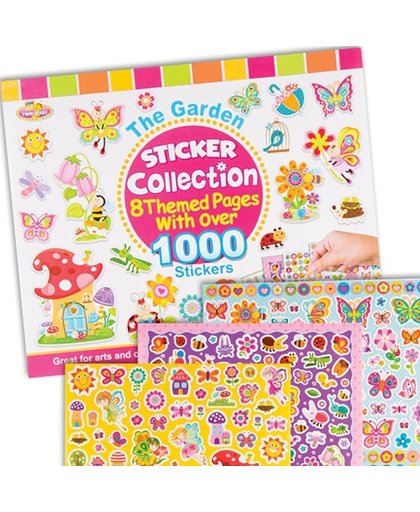 Super stickercollectie met als thema 'in de tuin' die kinderen kunnen plakken en laten zien   Creatieve knutselset om afbeeldingen te maken voor kinderen (1000 stuks per verpakking)