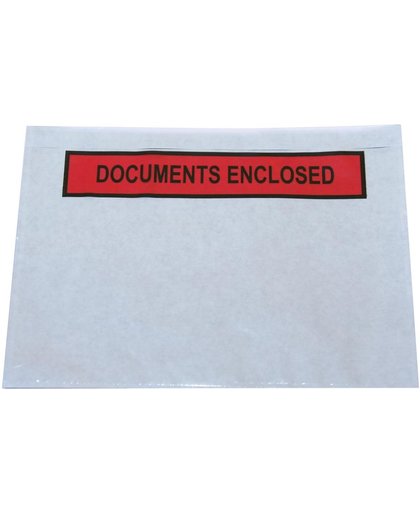 2x Zelfklevend documentenmapje A6, documents enclosed, doos a 1000 stuks