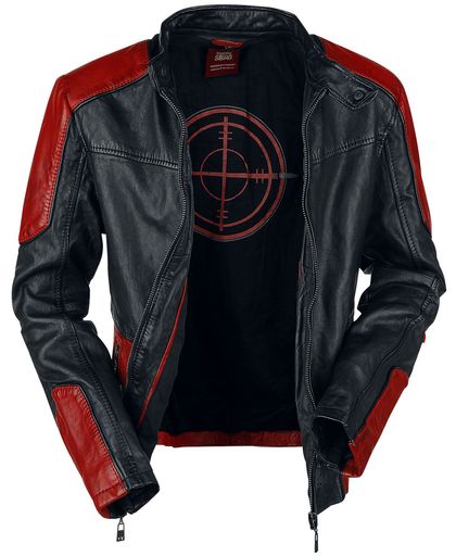 Suicide Squad Deadshot Lederen jas zwart-rood