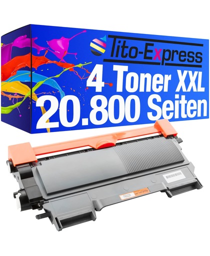 Tito-Express PlatinumSerie PlatinumSerie® 4 Black toners Mega XXL. Compatible voor Brother TN-2220/HL-2215 / HL-2240 / HL2240D / HL-2240L / HL-2250DN / HL-2270DW/MFC-7360N / MFC-7460DN / MFC-7860DW / DCP-7060D / DCP-7060N / DCP-7065DN / DCP-7070DW