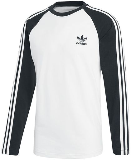 Adidas 3-Stripes LS T Longsleeve wit-zwart