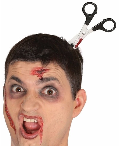 Halloween - Bebloede schaar in het hoofd diadeem