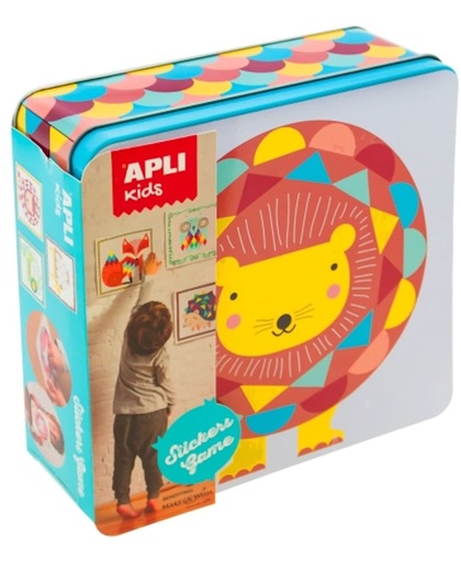 Knutselen met Stickers - Leeuw - Apli Kids Stickerspel - In Blik - Educatief Doe-Speelgoed