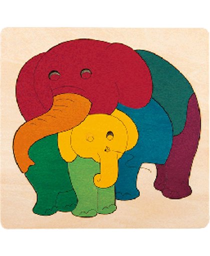 Hape houten puzzel regenboog olifant