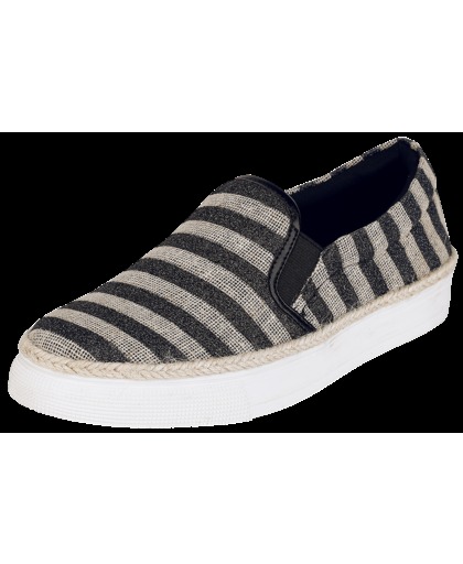 Refresh Striped Slip On Sneakers zwart-beige