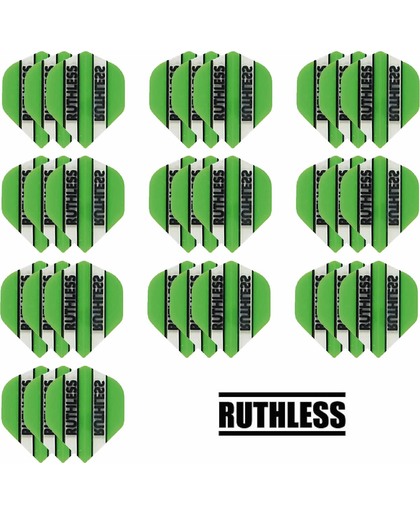 deDartshop 10 Sets (30 stuks) Ruthless flights Multipack - Groen - darts flights