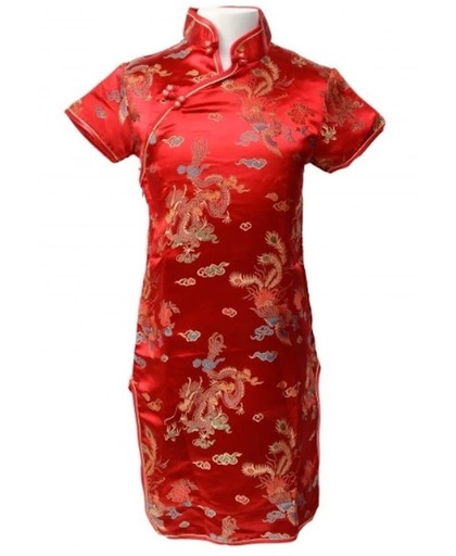 Chinese jurk - Rood - Maat 146/152 (14) - Verkleed jurk - Prinsessen jurk