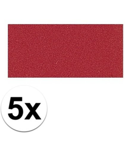 5x Crepla foam rubber rood 20 x 30 cm