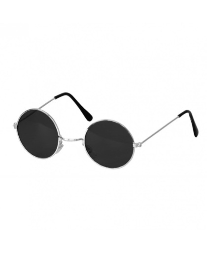 Zwart steampunk bril met ronde glazen