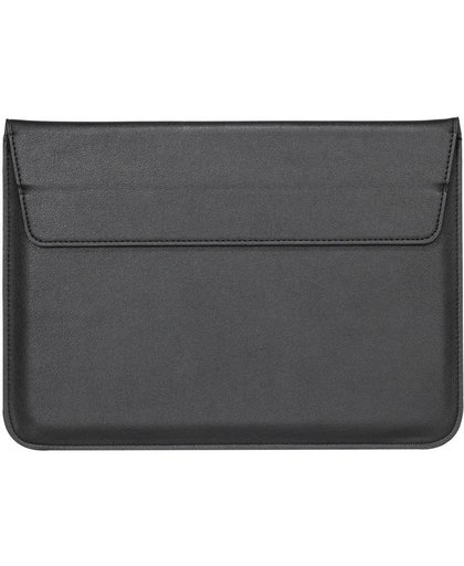 Shop4 - MacBook 12 inch Retina Hoes - Sleeve met Stand Lychee Zwart