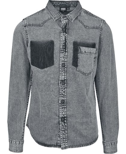 Urban Classics Denim Pocket Shirt Overhemd grijs