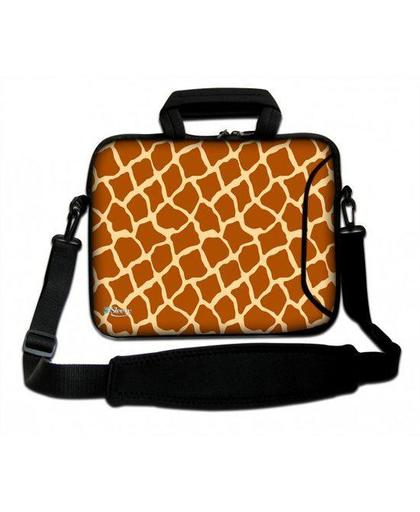Sleevy 17.3 inch laptoptas giraffe print