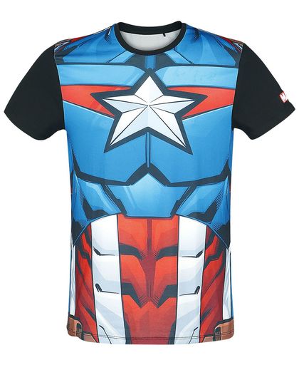 Captain America Cosplay T-shirt meerkleurig