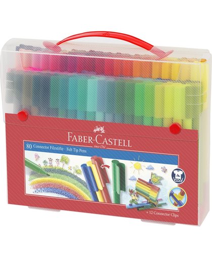 Viltstiften Faber-Castell Connector koffer 80 stuks