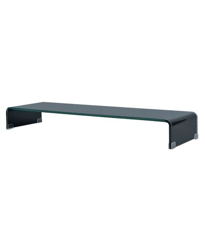 TV-meubel/monitorverhoger zwart 100x30x13 cm glas