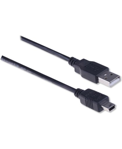Ewent EW9627 1.8m USB A Mini-USB B Mannelijk Mannelijk Zwart USB-kabel