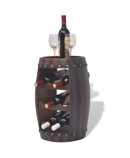 Wijnrek vatvormig bruin 8 flessen