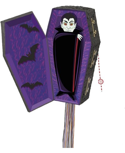 Halloweenpiñata in de vorm van een vampierendoodskist - Feestdecoratievoorwerp - One size
