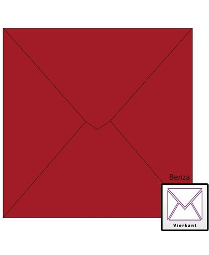 Benza Wenskaart Enveloppen 14 x 14 cm Kerst Rood (30 stuks)