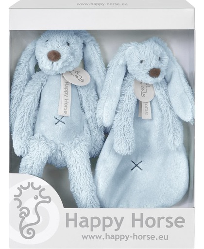 Happy Horse Geschenkverpakking Konijn Richie Blauw Knuffel no. 1 - 28 cm / Knuffeldoekje