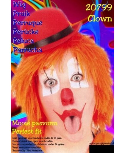 Clownspruik oranje