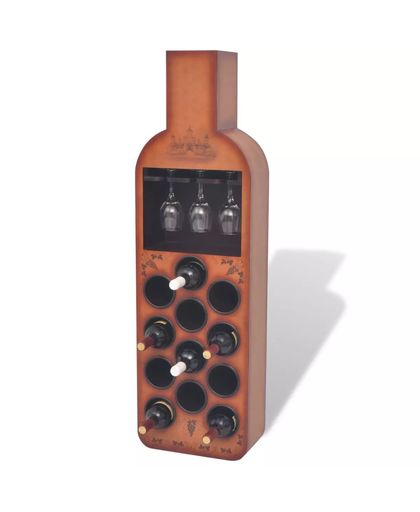 vidaXL Wijnrek - flesvormig - bruin  -12 flessen
