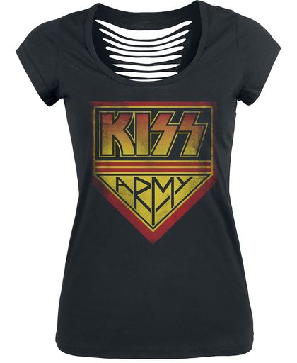 Kiss Army Girls shirt zwart