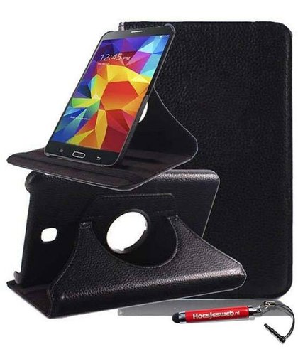 Zwarte 360 graden draaibare tablethoes Galaxy Tab 4 7.0 en uitschuifbare Hoesjesweb stylus