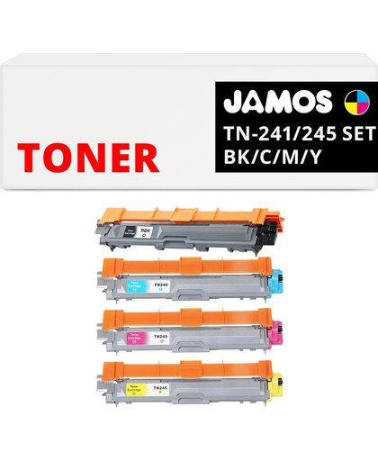 JAMOS - Tonercartridges / Alternatief voor de Brother TN-241BK Zwart & TN-245CMY Kleuren Voordeelset