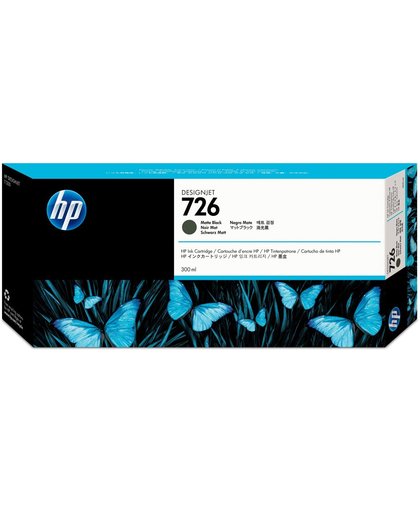 HP 726 matzwarte DesignJet inktcartridge, 300 ml