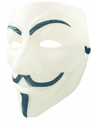 Wit V for Vendetta Masker / Wit Anonymous Masker / Wit Guy Fawkes Masker